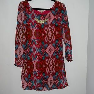 Long-Sleeved Colorful Dress